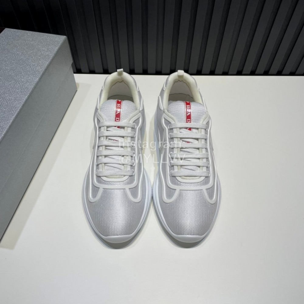 Prada Light Mesh Casual Sneakers For Men White
