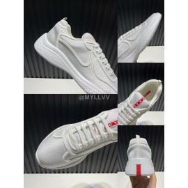 Prada Light Mesh Casual Sneakers For Men White