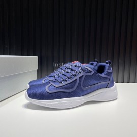 Prada Light Mesh Casual Sneakers For Men Blue