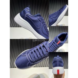 Prada Light Mesh Casual Sneakers For Men Blue