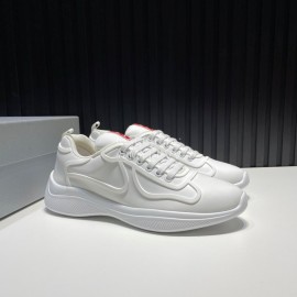 Prada New Cowhide Casual Sneakers For Men White