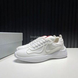 Prada New Cowhide Casual Sneakers For Men White