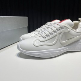 Prada New Cowhide Casual Sneakers For Men White