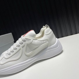 Prada New Cowhide Casual Sneakers For Men White