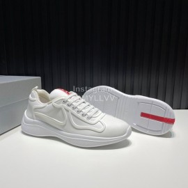 Prada New Cowhide Casual Sneakers For Men White