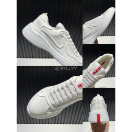 Prada New Cowhide Casual Sneakers For Men White