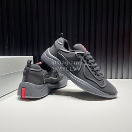 Prada New Cowhide Casual Sneakers For Men Black