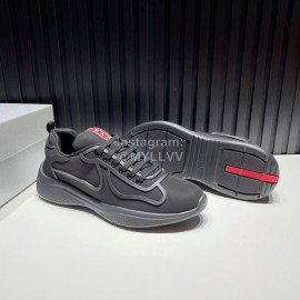 Prada New Cowhide Casual Sneakers For Men Black