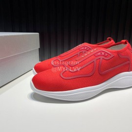 Prada Light Mesh Sneakers For Men Orange Red