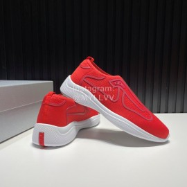 Prada Light Mesh Sneakers For Men Orange Red