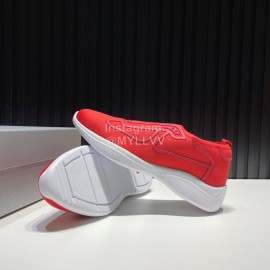 Prada Light Mesh Sneakers For Men Orange Red