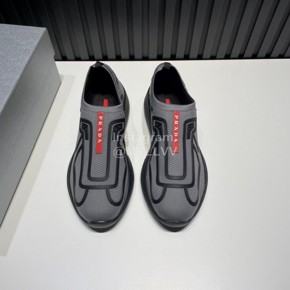 Prada Light Mesh Sneakers For Men Gray