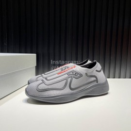 Prada Light Mesh Sneakers For Men Gray