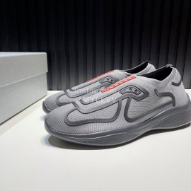 Prada Light Mesh Sneakers For Men Gray