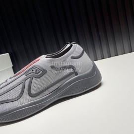 Prada Light Mesh Sneakers For Men Gray
