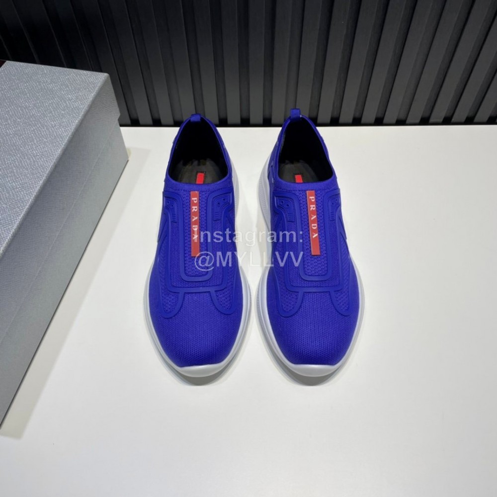 Prada Light Mesh Sneakers For Men Blue