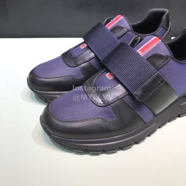 Prada Spring Cowhide Mesh Sneakers For Men Navy