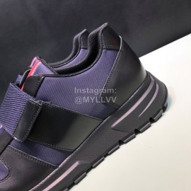 Prada Spring Cowhide Mesh Sneakers For Men Navy