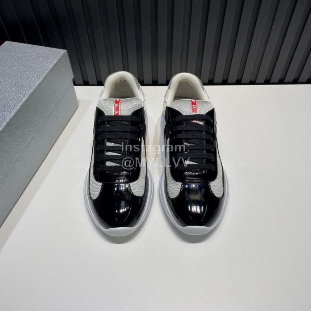 Prada Fashion Cowhide Mesh Sneakers For Men Black
