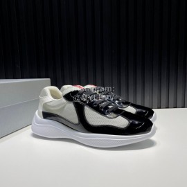 Prada Fashion Cowhide Mesh Sneakers For Men Black