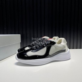 Prada Fashion Cowhide Mesh Sneakers For Men Black