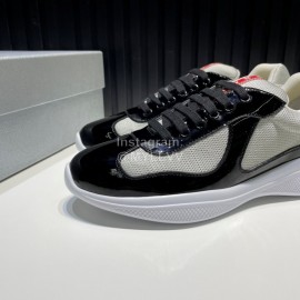 Prada Fashion Cowhide Mesh Sneakers For Men Black