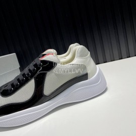 Prada Fashion Cowhide Mesh Sneakers For Men Black