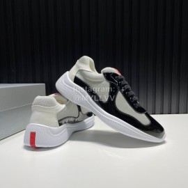 Prada Fashion Cowhide Mesh Sneakers For Men Black