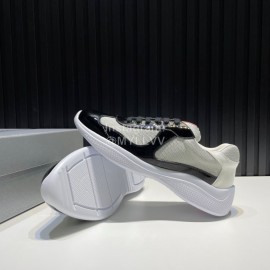 Prada Fashion Cowhide Mesh Sneakers For Men Black