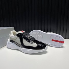 Prada Fashion Cowhide Mesh Sneakers For Men Black