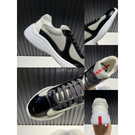 Prada Fashion Cowhide Mesh Sneakers For Men Black