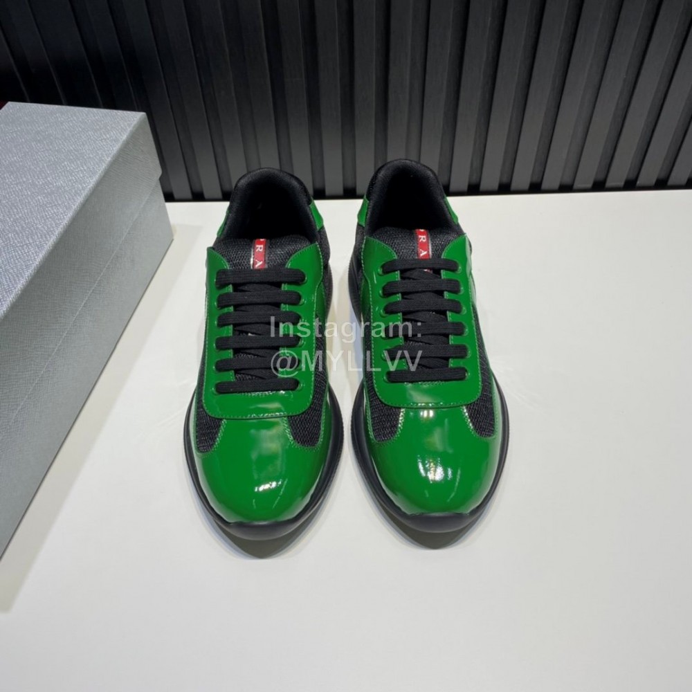 Prada Fashion Cowhide Mesh Sneakers For Men Green