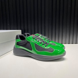 Prada Fashion Cowhide Mesh Sneakers For Men Green