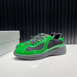 Prada Fashion Cowhide Mesh Sneakers For Men Green