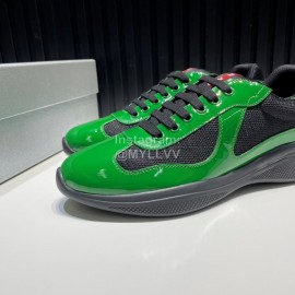 Prada Fashion Cowhide Mesh Sneakers For Men Green