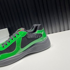 Prada Fashion Cowhide Mesh Sneakers For Men Green