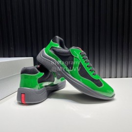 Prada Fashion Cowhide Mesh Sneakers For Men Green