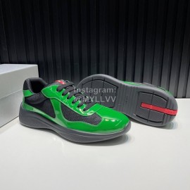 Prada Fashion Cowhide Mesh Sneakers For Men Green