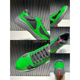 Prada Fashion Cowhide Mesh Sneakers For Men Green