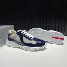 Prada Fashion Cowhide Mesh Sneakers For Men Navy
