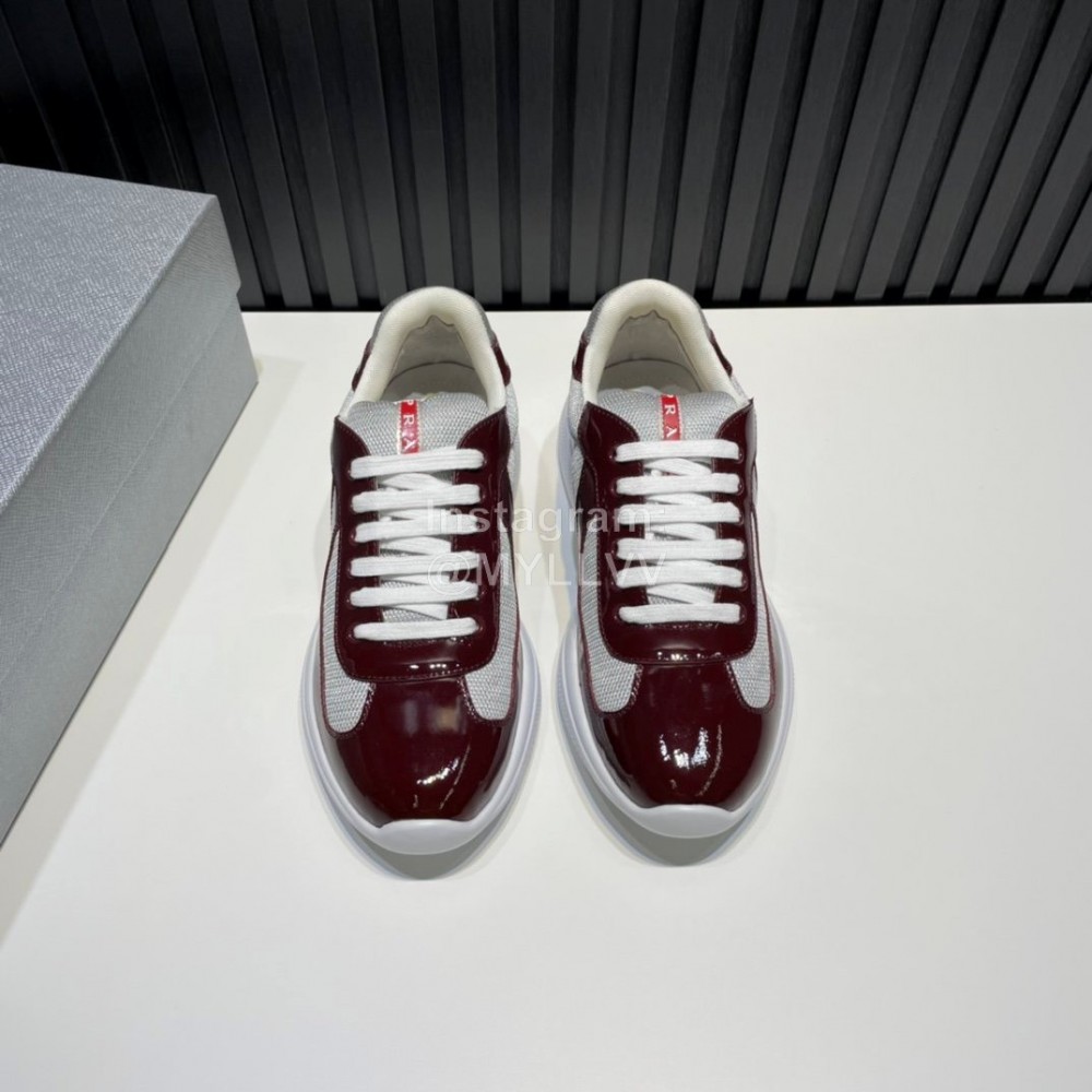 Prada Fashion Cowhide Mesh Sneakers For Men Brown