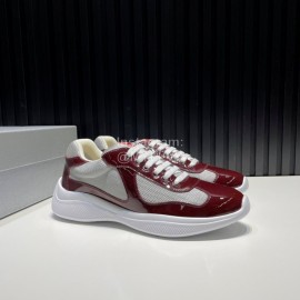 Prada Fashion Cowhide Mesh Sneakers For Men Brown