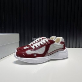 Prada Fashion Cowhide Mesh Sneakers For Men Brown