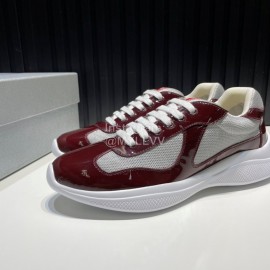 Prada Fashion Cowhide Mesh Sneakers For Men Brown