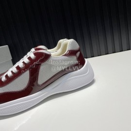 Prada Fashion Cowhide Mesh Sneakers For Men Brown