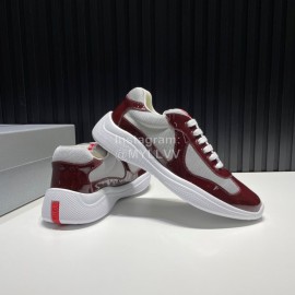 Prada Fashion Cowhide Mesh Sneakers For Men Brown