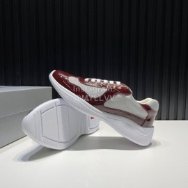 Prada Fashion Cowhide Mesh Sneakers For Men Brown