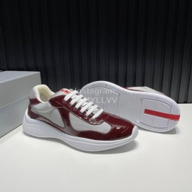 Prada Fashion Cowhide Mesh Sneakers For Men Brown