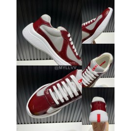 Prada Fashion Cowhide Mesh Sneakers For Men Brown