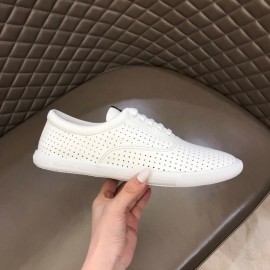 Prada New Leather Lace Up Sneakers For Men White